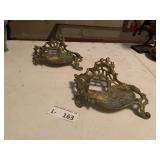 (2) Antique Brass Art Nouveau Stand
