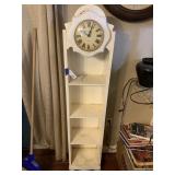 Wood Shelfw/Built in Clock & Wall Clock