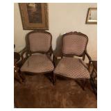 (2) Antique French Inspired Carving Armchairs