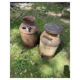 (2) Vintage Milk Cans (hole in bottom)