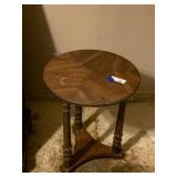 Wood Round Side Table