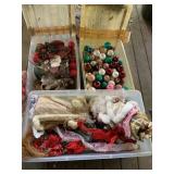 (3) Plastic Storage Totes of Christmas Decor
