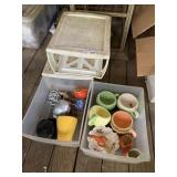(2) Plastic Storage w/MIsc Dishes