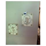 (2) Vintage Chalkware? Wall Plaque