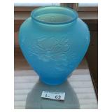 Vintage Tiffin Glass "Poppy" Vase Floral Pattern
