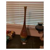 Tall Slender Neck Colorful Drip Glaze Decor Vase