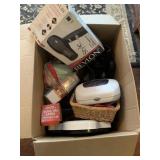 Box Misc Bathroom Lot - Hair Dryer, Scale, Radio,