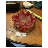 Vintage Murano Style Red Art Glass Bowl