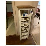 Wood Shelf w/Wicker Basket Storage