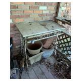 Wrought Iron Table Base w/Heavy Stone? Top