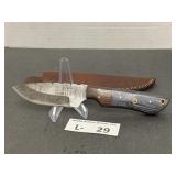 Damascus Style Knife & Sheath (approx 3.5)
