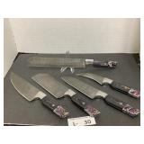 Damascus Style Kitchen Knife Set of 5