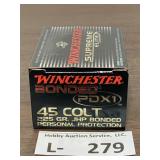 Winchester Bonded 45 Colt 225gr JHP PDX1