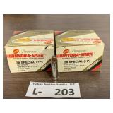 (2 Boxes) Hydra-Shok 38 Special+P 129gr JHP