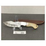 Damascus Style Knife & Sheath (approx 3.5)