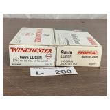 (2 Boxes) Mixed Brand 9mm Luger