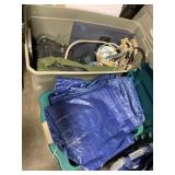 (2) Plastic Totes - Tarps, Camelbacks, etc