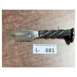 Handmade Rail Spike Twisted Handle Knife