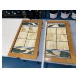 Pair Stained Glass Window Doors