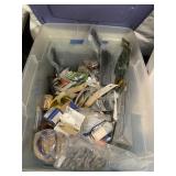 Plastic Tote Misc Hardware, etc