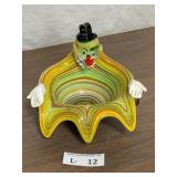 Vintage Murano Venetian Glass Clown Bowl (cracked)