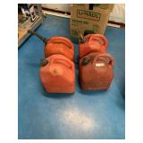 (4) Plastic 5 gallon Gas Cans