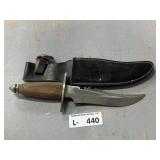 Wood Handled Knife w/Sheath