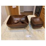 Wood Salad Bowl Set