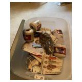 Sewing Supplies in Plastic Tote