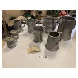 Pewter Mugs, Pitchers, etc