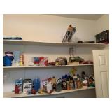Chemicals, etc on 3 Wall Shelves