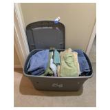 Towels in Plastic Tote