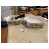 (2) Corning Ware Dishes w/(1) Handle