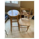 Wood Bar Stool & Chair