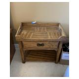 MCM Chinoiserie Style Wood Nightstand