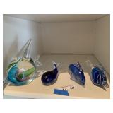 Vintage Glass Murano Style Fish, etc
