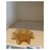 Vintage Amber Glass Dish