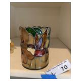 Stained Glass Hummingbird Candle Holder Shade