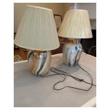 Pair Glass Table Lamps