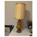 Vintage Amber Glass Table Lamp