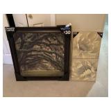 (2) NOS Framed Canvas Decor