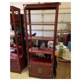 Chinese-Style Red Lacquer Bookshelf