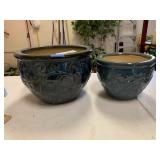 (2) Ceramic Flower Pots