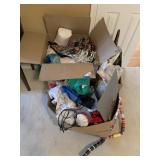 Fabric, Sewing Supplies in 2 Boxes