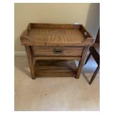 MCM Chinoiserie Style Wood Nightstand