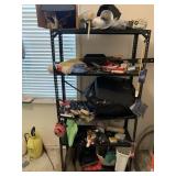 Metal Shelf & Contents