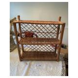 Vintage Woven Rattan Wicker Shelf