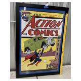Framed Action Comics Poster Wall Decor