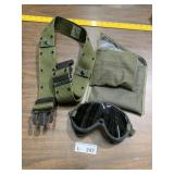 Military Belt, Goggles, Heat Pad