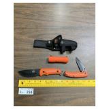 RMEF Orange Handle Knife Set